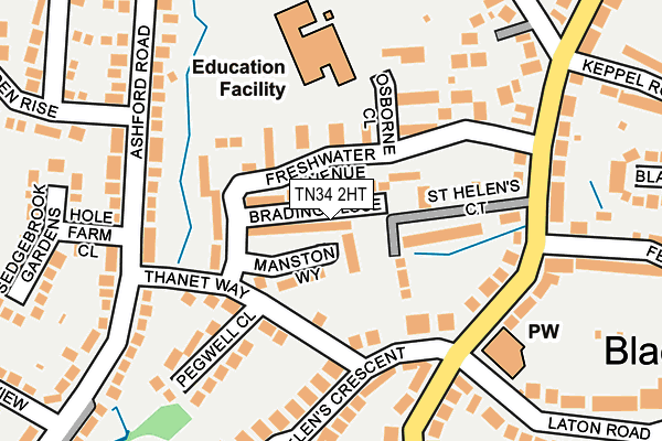 TN34 2HT map - OS OpenMap – Local (Ordnance Survey)