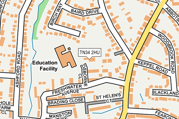 TN34 2HU map - OS OpenMap – Local (Ordnance Survey)