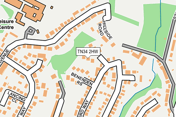 TN34 2HW map - OS OpenMap – Local (Ordnance Survey)