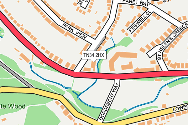 TN34 2HX map - OS OpenMap – Local (Ordnance Survey)