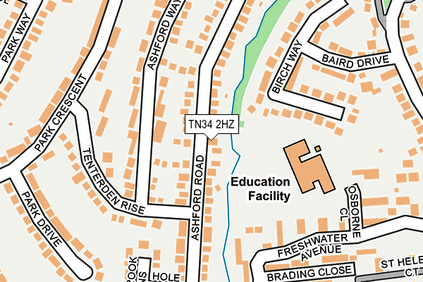 TN34 2HZ map - OS OpenMap – Local (Ordnance Survey)
