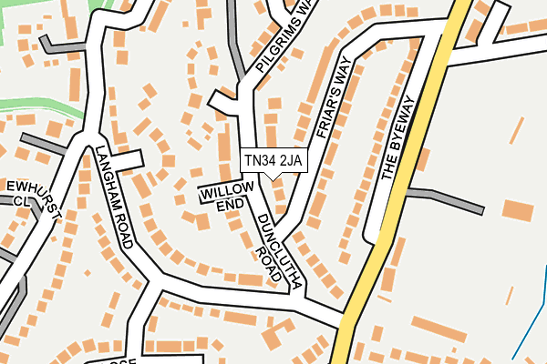 TN34 2JA map - OS OpenMap – Local (Ordnance Survey)