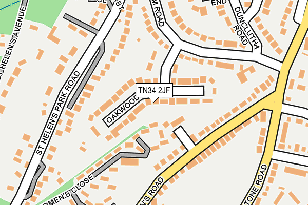 TN34 2JF map - OS OpenMap – Local (Ordnance Survey)