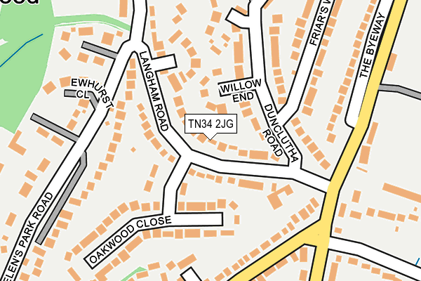 TN34 2JG map - OS OpenMap – Local (Ordnance Survey)