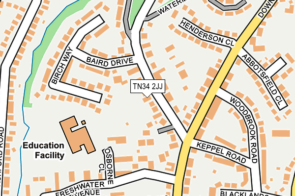 TN34 2JJ map - OS OpenMap – Local (Ordnance Survey)