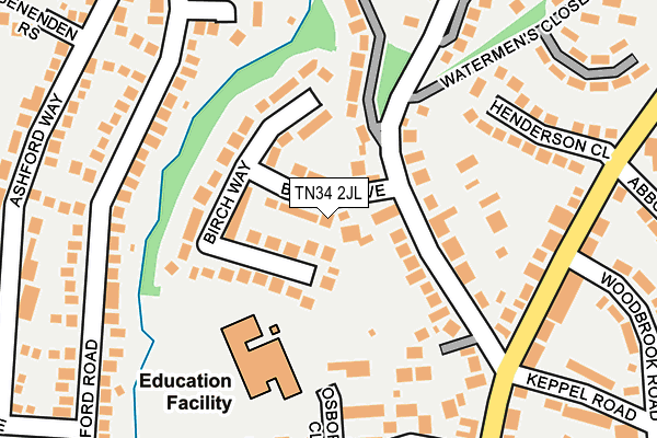 TN34 2JL map - OS OpenMap – Local (Ordnance Survey)