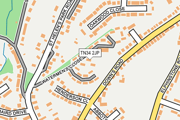 TN34 2JP map - OS OpenMap – Local (Ordnance Survey)