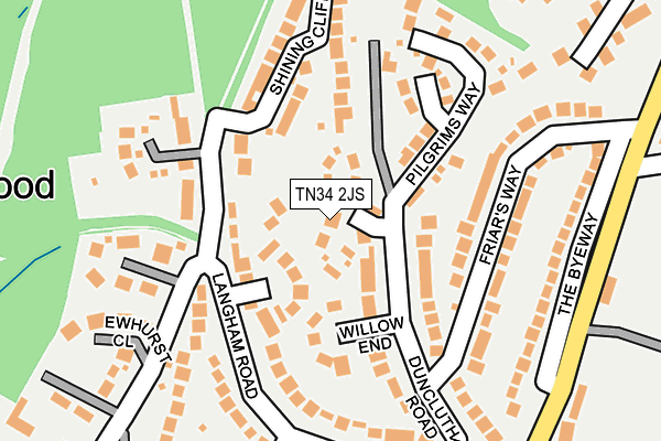 TN34 2JS map - OS OpenMap – Local (Ordnance Survey)