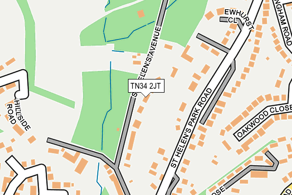 TN34 2JT map - OS OpenMap – Local (Ordnance Survey)