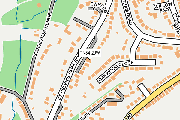 TN34 2JW map - OS OpenMap – Local (Ordnance Survey)