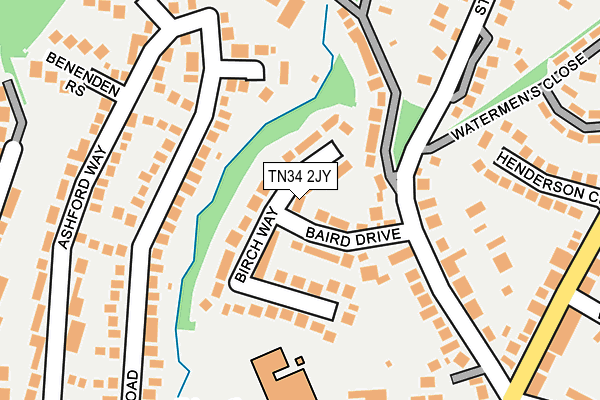 TN34 2JY map - OS OpenMap – Local (Ordnance Survey)