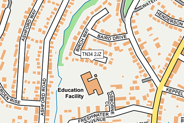 TN34 2JZ map - OS OpenMap – Local (Ordnance Survey)