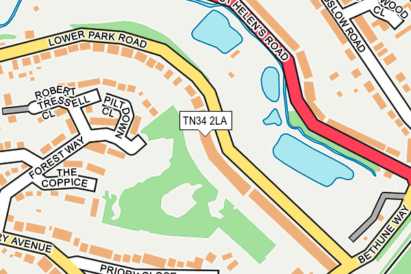 TN34 2LA map - OS OpenMap – Local (Ordnance Survey)
