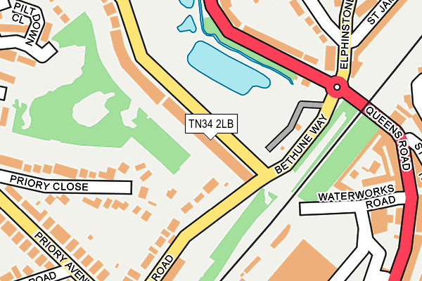 TN34 2LB map - OS OpenMap – Local (Ordnance Survey)