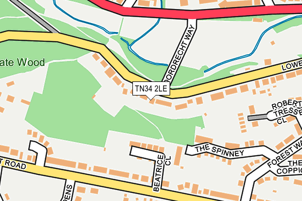 TN34 2LE map - OS OpenMap – Local (Ordnance Survey)