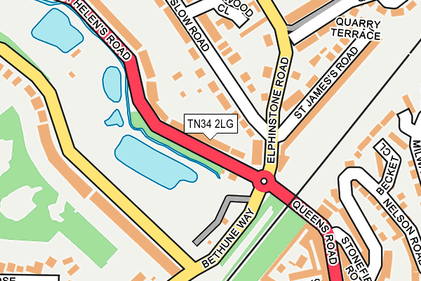 TN34 2LG map - OS OpenMap – Local (Ordnance Survey)