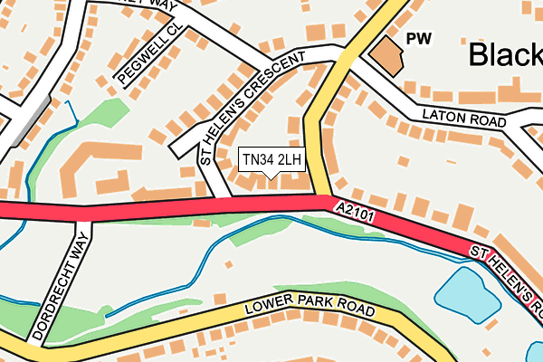 TN34 2LH map - OS OpenMap – Local (Ordnance Survey)