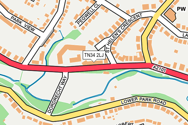 TN34 2LJ map - OS OpenMap – Local (Ordnance Survey)