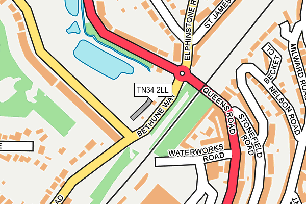 TN34 2LL map - OS OpenMap – Local (Ordnance Survey)