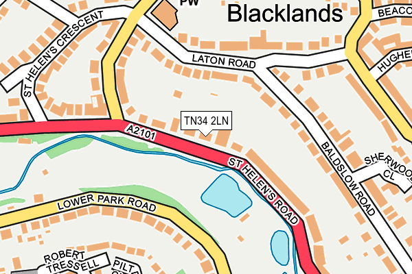 TN34 2LN map - OS OpenMap – Local (Ordnance Survey)