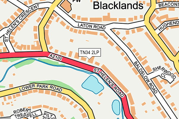 TN34 2LP map - OS OpenMap – Local (Ordnance Survey)