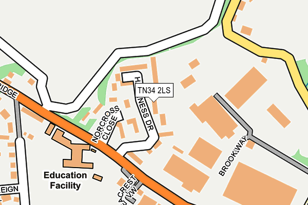 TN34 2LS map - OS OpenMap – Local (Ordnance Survey)