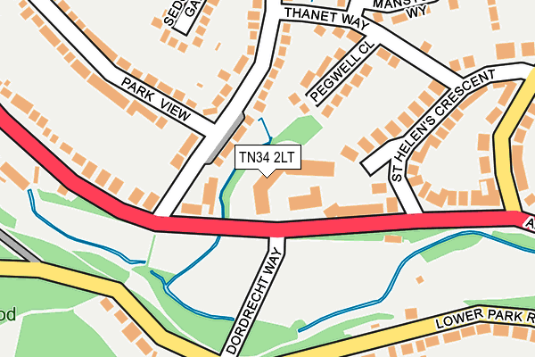 TN34 2LT map - OS OpenMap – Local (Ordnance Survey)
