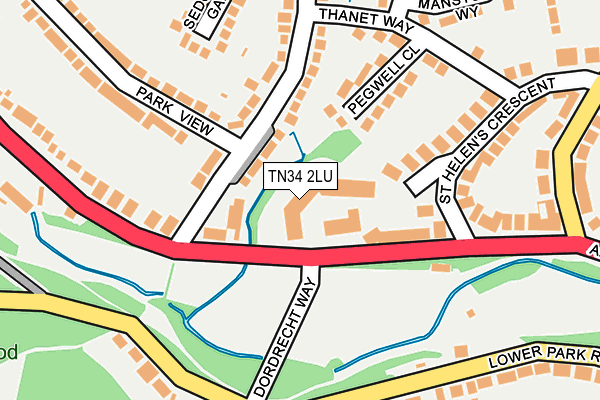 TN34 2LU map - OS OpenMap – Local (Ordnance Survey)