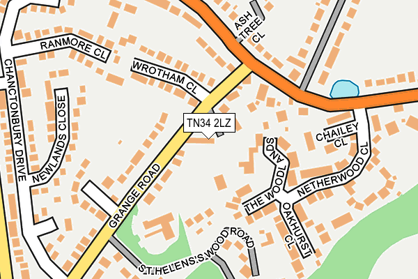 TN34 2LZ map - OS OpenMap – Local (Ordnance Survey)