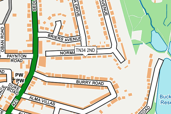 TN34 2ND map - OS OpenMap – Local (Ordnance Survey)