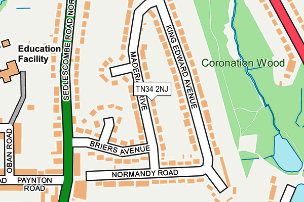 TN34 2NJ map - OS OpenMap – Local (Ordnance Survey)