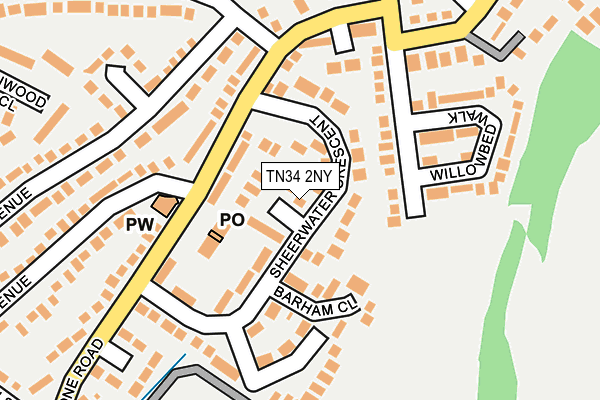 TN34 2NY map - OS OpenMap – Local (Ordnance Survey)