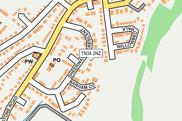 TN34 2NZ map - OS OpenMap – Local (Ordnance Survey)