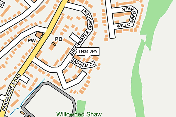 TN34 2PA map - OS OpenMap – Local (Ordnance Survey)