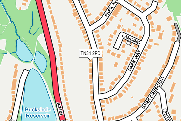 TN34 2PD map - OS OpenMap – Local (Ordnance Survey)