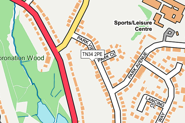 TN34 2PE map - OS OpenMap – Local (Ordnance Survey)