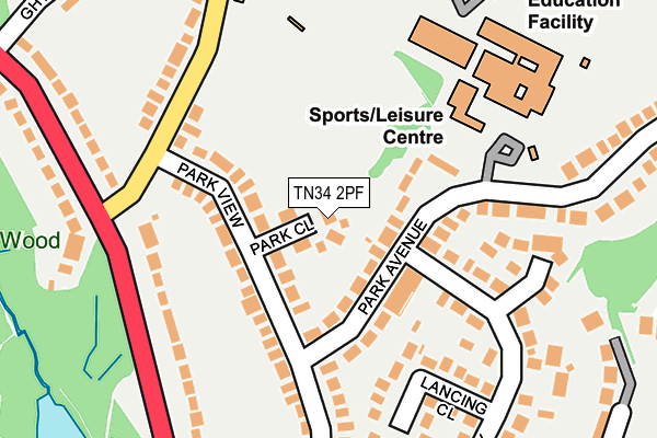 TN34 2PF map - OS OpenMap – Local (Ordnance Survey)