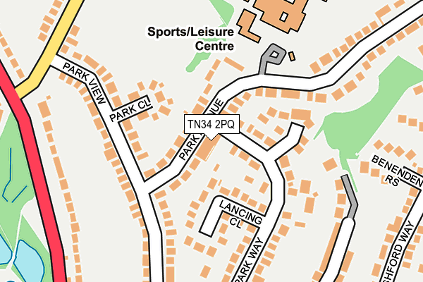 TN34 2PQ map - OS OpenMap – Local (Ordnance Survey)