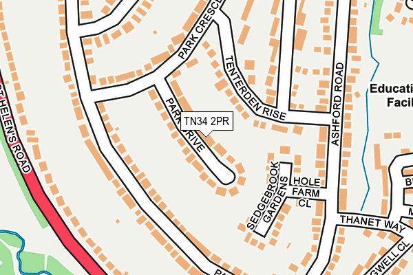 TN34 2PR map - OS OpenMap – Local (Ordnance Survey)