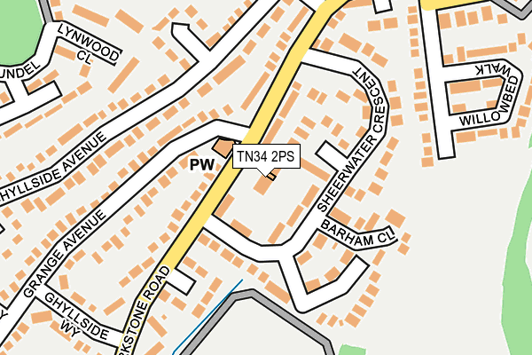 TN34 2PS map - OS OpenMap – Local (Ordnance Survey)