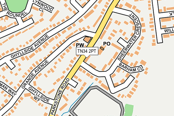 TN34 2PT map - OS OpenMap – Local (Ordnance Survey)