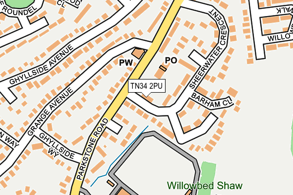 TN34 2PU map - OS OpenMap – Local (Ordnance Survey)