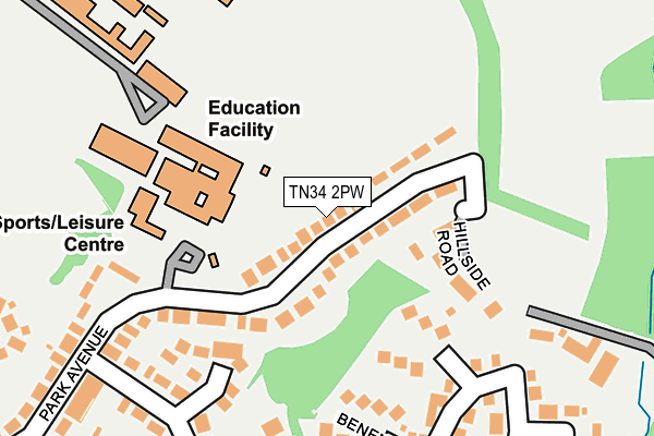 TN34 2PW map - OS OpenMap – Local (Ordnance Survey)