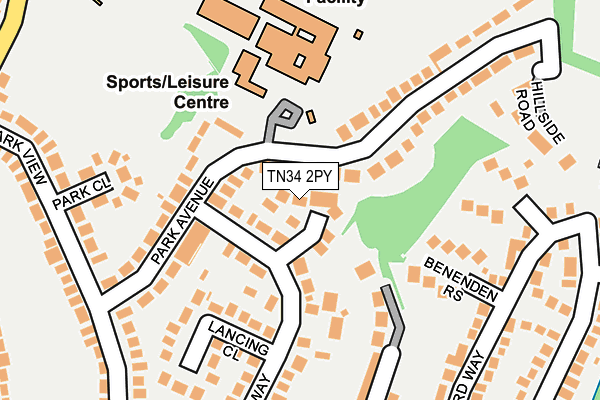 TN34 2PY map - OS OpenMap – Local (Ordnance Survey)