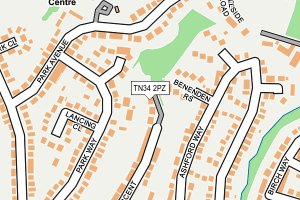 TN34 2PZ map - OS OpenMap – Local (Ordnance Survey)