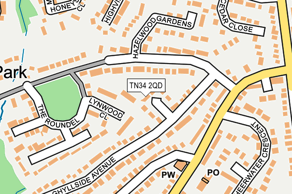 TN34 2QD map - OS OpenMap – Local (Ordnance Survey)