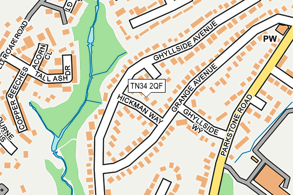 TN34 2QF map - OS OpenMap – Local (Ordnance Survey)