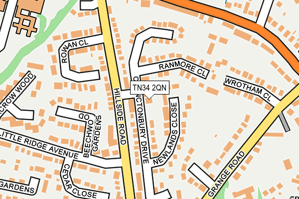 TN34 2QN map - OS OpenMap – Local (Ordnance Survey)