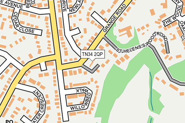 TN34 2QP map - OS OpenMap – Local (Ordnance Survey)