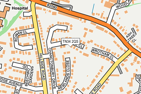 TN34 2QS map - OS OpenMap – Local (Ordnance Survey)
